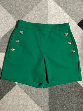 Rachel Zoe Green High-Waist Sailor Pull-on Shorts Coastal/Preppy Women's 2